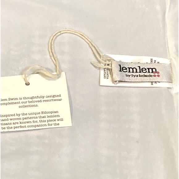 NWT Lemlem Lola Classic Blue Over The Shoulder One Piece Swimsuit - Sz M - Picture 5 of 7